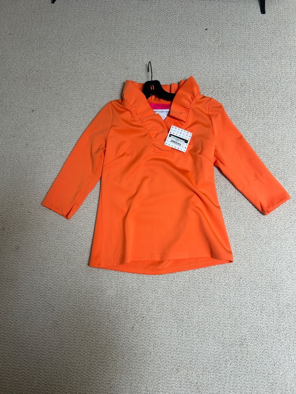 Gretchen Scott 3/4 Length Sleeve Orange Top